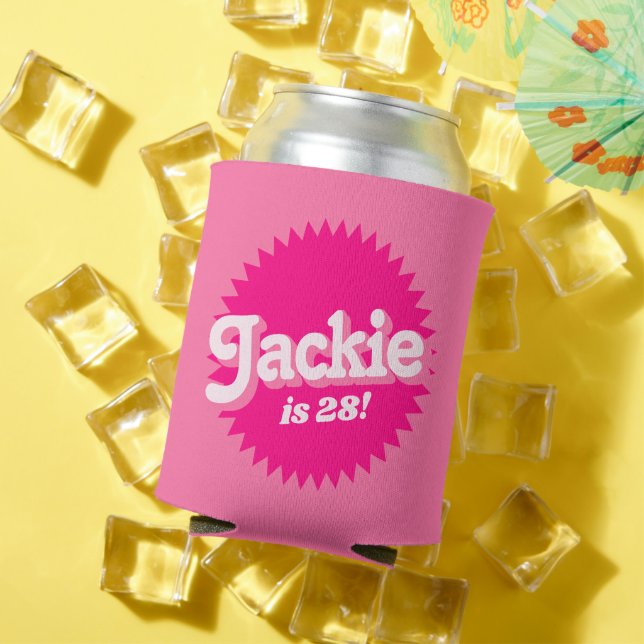 Rafraîchisseur Pour Canette Sceau rose Retro Malibu | Anniversaire (Été in situ)