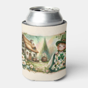Rafraîchisseur Pour Canette Scène de courtepointe patchwork Cottage Leprechaun
