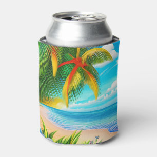 Rafraîchisseur Pour Canette Scène Tropical Beach Palm Tree