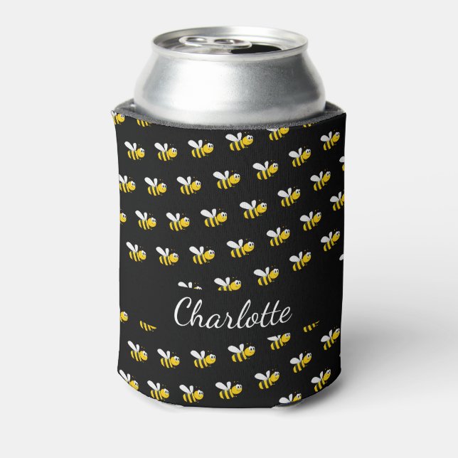 Rafraîchisseur Pour Canette Script de nom des abeilles jaunes noires (Can Dos)