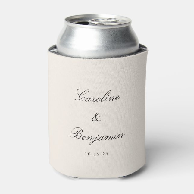 Rafraîchisseur Pour Canette Script ivoire classique Mariage élégant Nom person (Can devant)