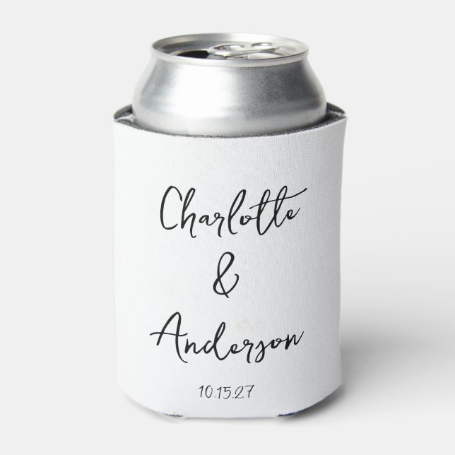 Rafraîchisseur Pour Canette Script manuscrit blanc blanc blanc blanc mariage p (Can devant)