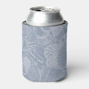 Rafraîchisseur Pour Canette Sea Shell Dusty Blue Coastal Beach Napkins