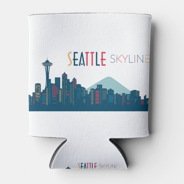 Rafraîchisseur Pour Canette Seattle Skyline Blue (Devant)