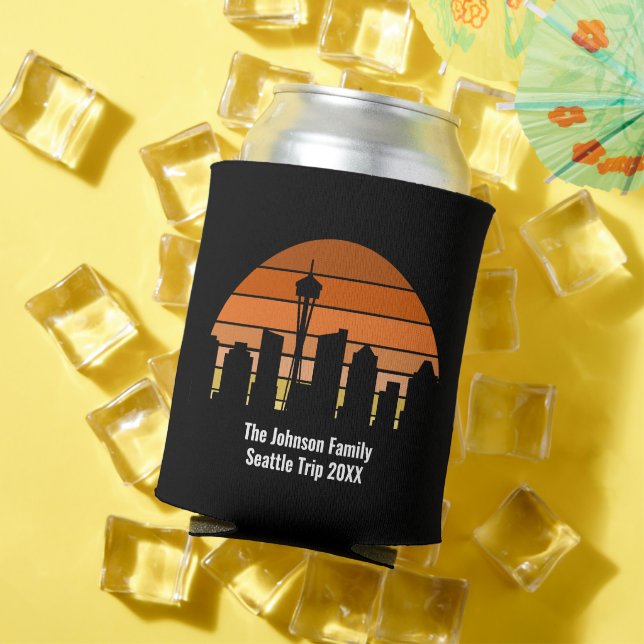 Rafraîchisseur Pour Canette Seattle Skyline Sunset Personnalisé (Été in situ)