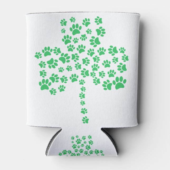 Rafraîchisseur Pour Canette Shamrock Empreinte de patte de chien (Devant)