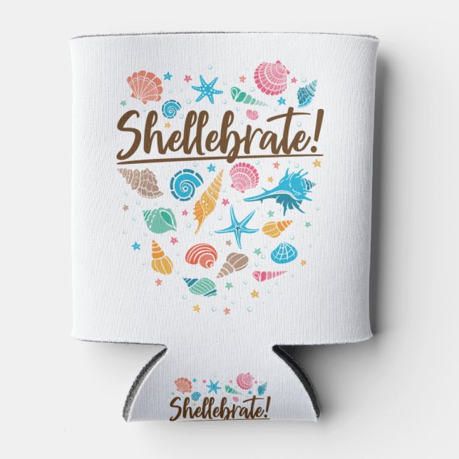 Rafraîchisseur Pour Canette Shellebrate Sea Shell célèbre la fête (Devant)