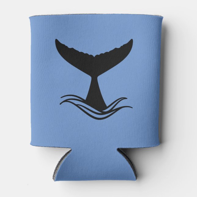 Rafraîchisseur Pour Canette Silhouette de la queue de baleine d'Ocean Wave (Devant)