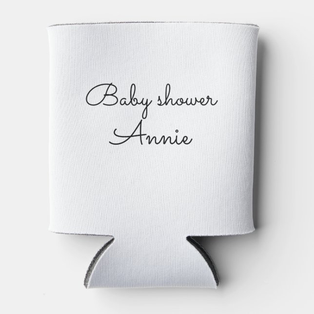 Rafraîchisseur Pour Canette simple minimum ajouter votre nom baby shower texte (Devant)