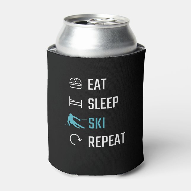 Rafraîchisseur Pour Canette Ski - Mangez le sommeil Ski Répéter (Can devant)