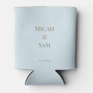 Rafraîchisseur Pour Canette Sky Blue Gold - Nom du texte et Mariage de date Ca