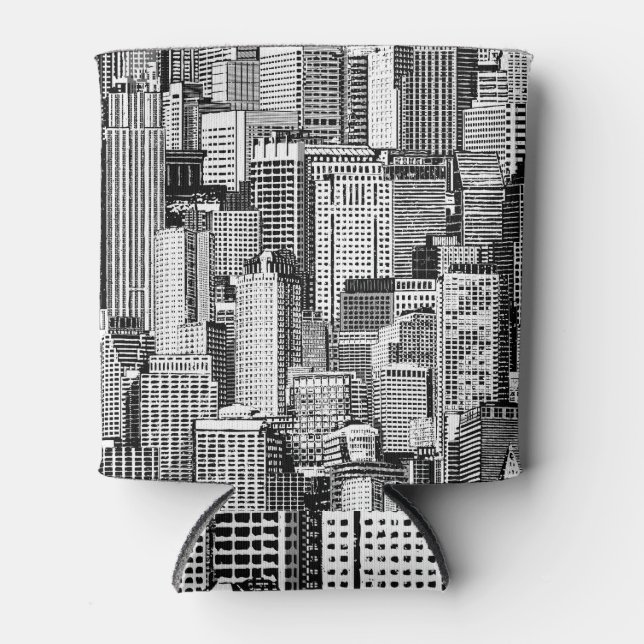 Rafraîchisseur Pour Canette Skyscraper City Texture Isométrique sans fil (Devant)