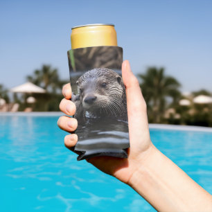 Rafraîchisseur Pour Canette Slim **"Adrift in Love : Mummy and Baby Otter"**