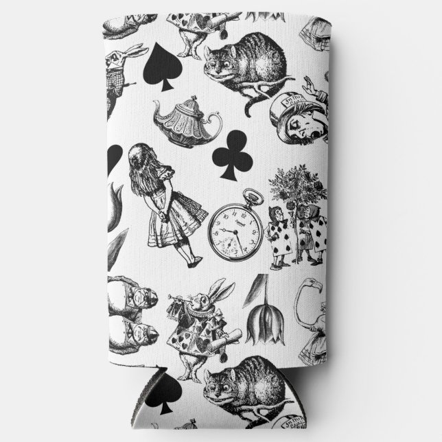Rafraîchisseur Pour Canette Slim Alice White Rabbit Wonderland Classic (Recto)