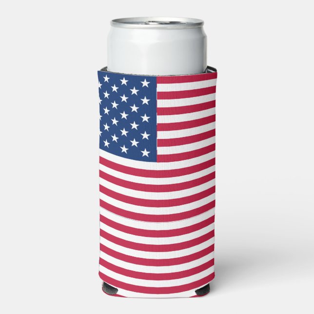 Rafraîchisseur Pour Canette Slim American USA Flag Pride Design-76353 (Seltzer Recto)
