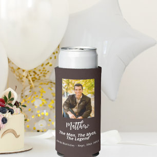 Rafraîchisseur Pour Canette Slim Anniversaire brun bistre photo homme mythe légende