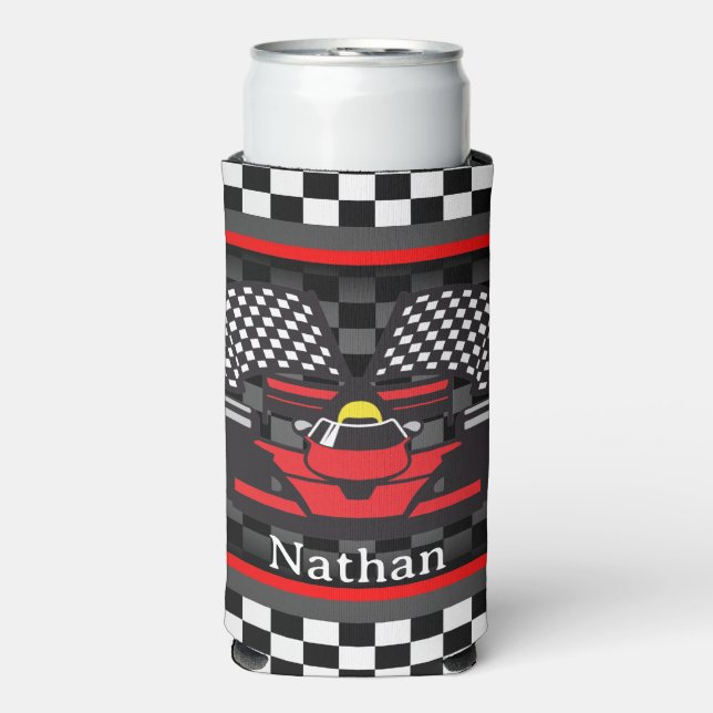 Rafraîchisseur Pour Canette Slim Auto Racing Course voiture Conception Seltzer Can  (Seltzer Recto)