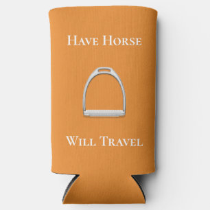 Rafraîchisseur Pour Canette Slim "Avoir Cheval Volera" Equestre Orange