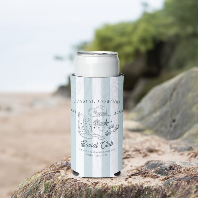 Rafraîchisseur Pour Canette Slim Bachelorette Coastal Cowgirl (Créateur téléchargé)