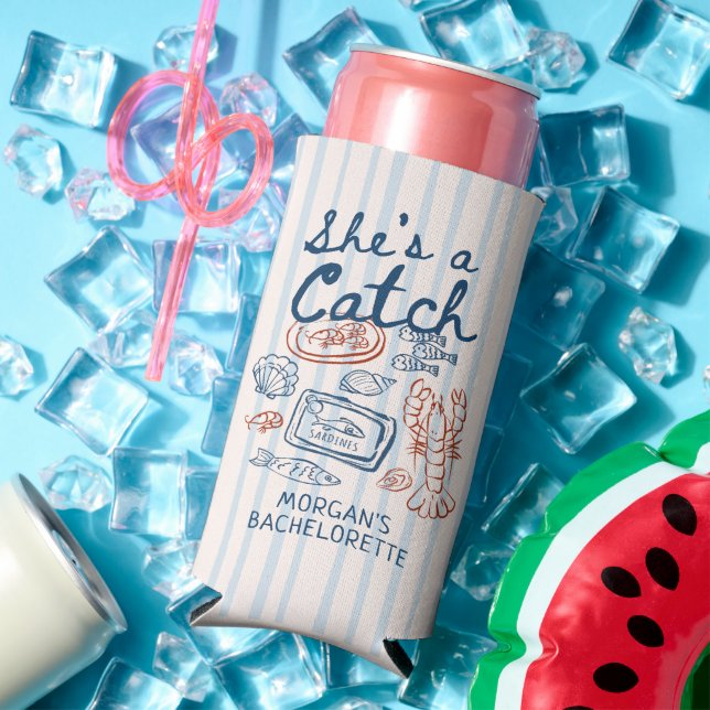 Rafraîchisseur Pour Canette Slim Bachelorette côtière de fruits de mer (Été in situ)