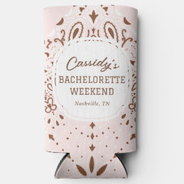 Rafraîchisseur Pour Canette Slim Bachelorette occidentale rose et Brown