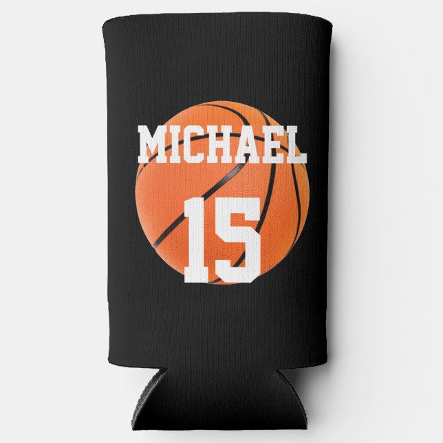 Rafraîchisseur Pour Canette Slim Basket-ball Votre nom (Recto)