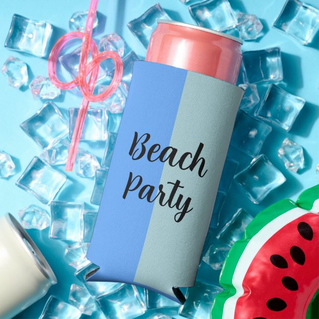 Rafraîchisseur Pour Canette Slim Beach Party, Blue Stripes (Été in situ)