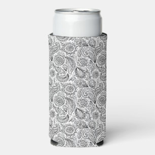 Rafraîchisseur Pour Canette Slim Belle vintage florale paisley motif