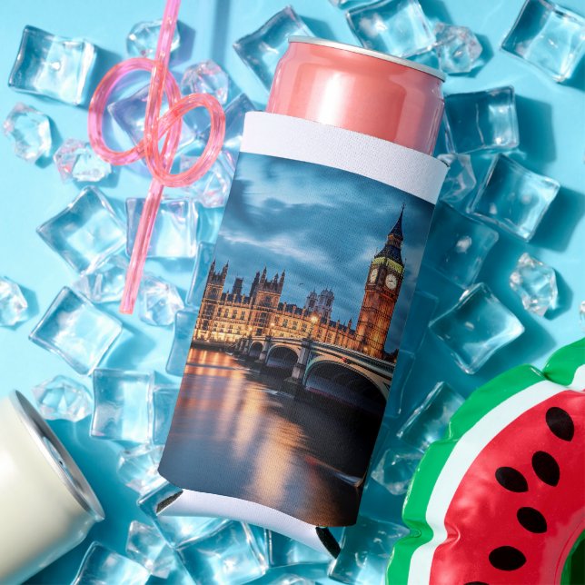 Rafraîchisseur Pour Canette Slim Big Ben, Londres. (Été in situ)