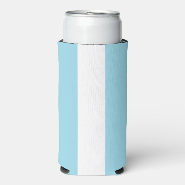 Rafraîchisseur Pour Canette Slim Bleu clair et blanc rayures (Seltzer Recto)