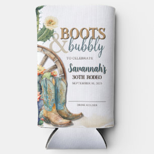 Rafraîchisseur Pour Canette Slim Boots and Bubbly Rodeo Western Anniversaire