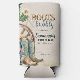 Rafraîchisseur Pour Canette Slim Boots et Bubbly Country Cowgirl Western Anniversai