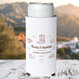 Rafraîchisseur Pour Canette Slim Bottes et favori de fête prénuptiale de cowgirl pé