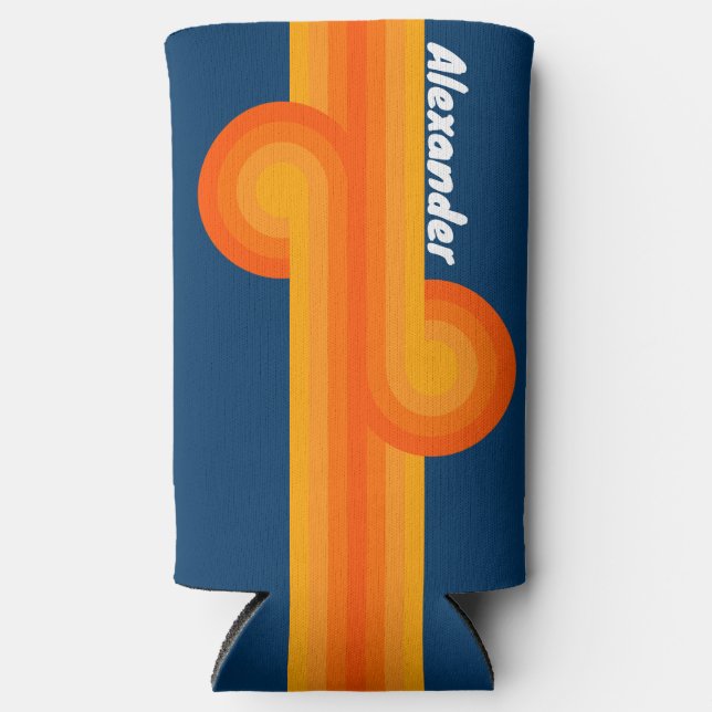 Rafraîchisseur Pour Canette Slim Boucle de bande vintage avec nom (Recto)