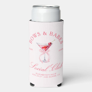 Rafraîchisseur Pour Canette Slim Bows & Babes Coquette Cerises Enterrement de Vie d