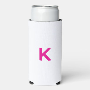 Rafraîchisseur Pour Canette Slim Cadeau de mariage de fiançailles à monogramme rose