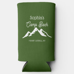Rafraîchisseur Pour Canette Slim Camp Personnalisé Rétro Montagnes Bach Vert