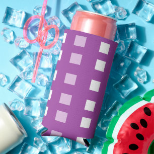 Rafraîchisseur Pour Canette Slim Carrés à motifs violets