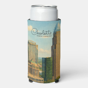 Rafraîchisseur Pour Canette Slim Charlotte NC Aquarelle Horizon Voyage