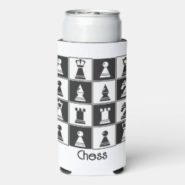 Rafraîchisseur Pour Canette Slim Chess Pièces Design Seltzer Can Cooler