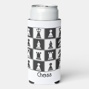 Rafraîchisseur Pour Canette Slim Chess Pièces Design Seltzer Can Cooler