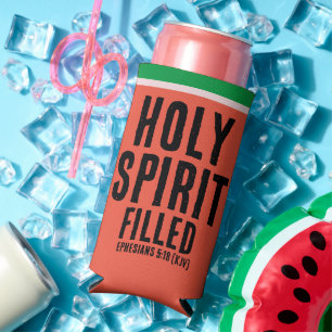 Rafraîchisseur Pour Canette Slim Christian "SAINT ESPRIT Rempli" Watermelon été