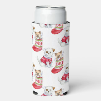 Rafraîchisseur Pour Canette Slim Christmas Dog & Cat