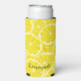 Rafraîchisseur Pour Canette Slim Citrons tranchés Design Seltzer Can Cooler