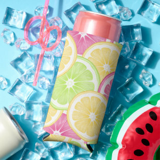 Rafraîchisseur Pour Canette Slim Citrus d'été peut coozie | Seltzer - Bouteille - C
