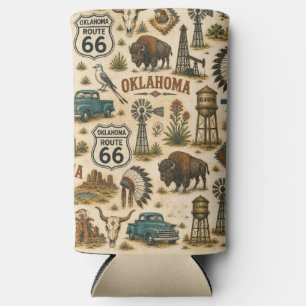 Rafraîchisseur Pour Canette Slim Collage Western Vintage Route 66 Oklahoma