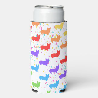 Rafraîchisseur Pour Canette Slim Corgi personnalisable, Favori de partie monogramme