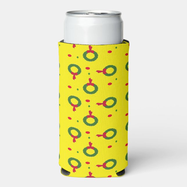 Rafraîchisseur Pour Canette Slim Courrier de Noël pois jaune (Seltzer Recto)
