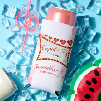 Rafraîchisseur Pour Canette Slim Cupid's Little Secret Valentine Baby Shower