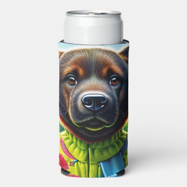 Rafraîchisseur Pour Canette Slim Cute dog (Seltzer Recto)